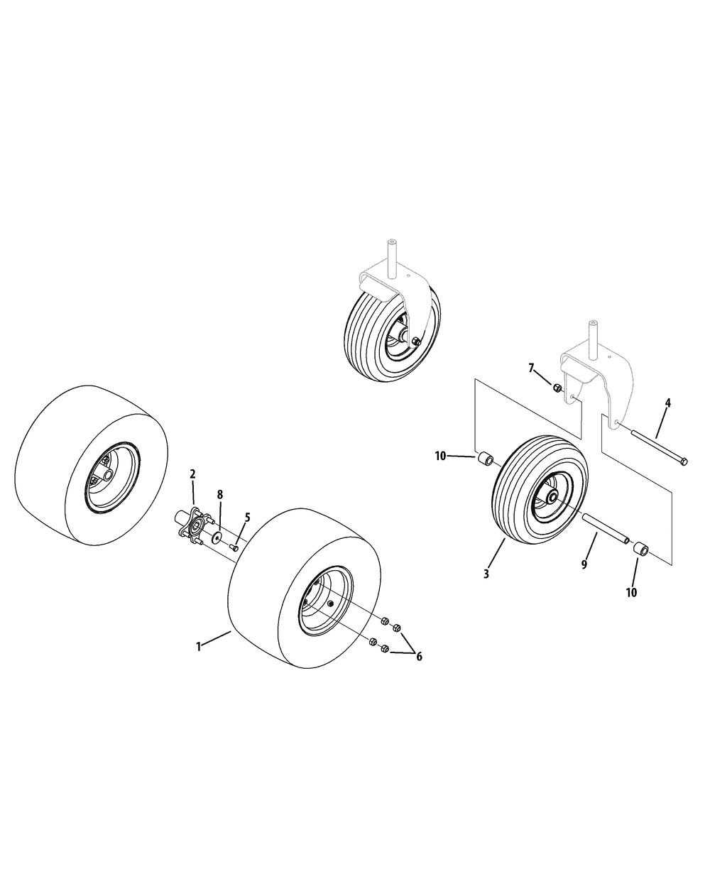 Wheels Diagram and Parts List for Z-FORCES48LP 17AP5BHB-17AP5BHB710 Cub Cadet Lawn Tractor